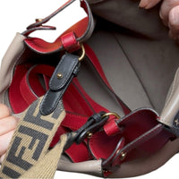 Fendi Red Tri-Color Grace Leather Medium Flip Bag
