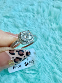 1.0CT Moissanite Ring 925 Sterling Silver Size 9 Sku009