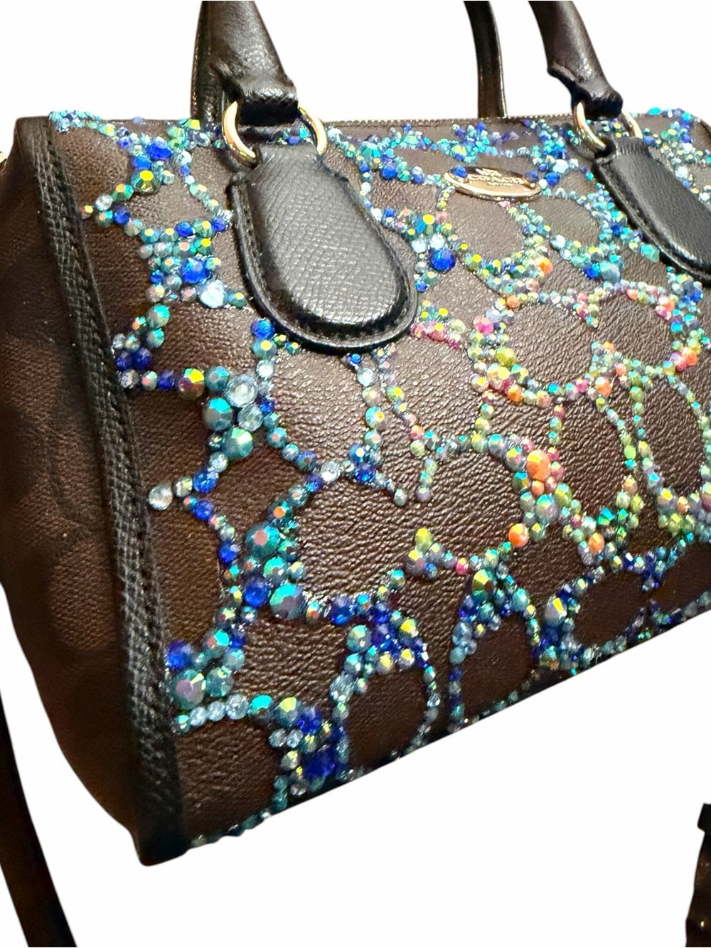 Coach Signature Mini Bennett Crossbody Custom Bedazzled w/ rhinestones