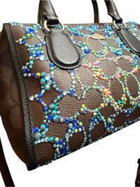 Coach Signature Mini Bennett Crossbody Custom Bedazzled w/ rhinestones