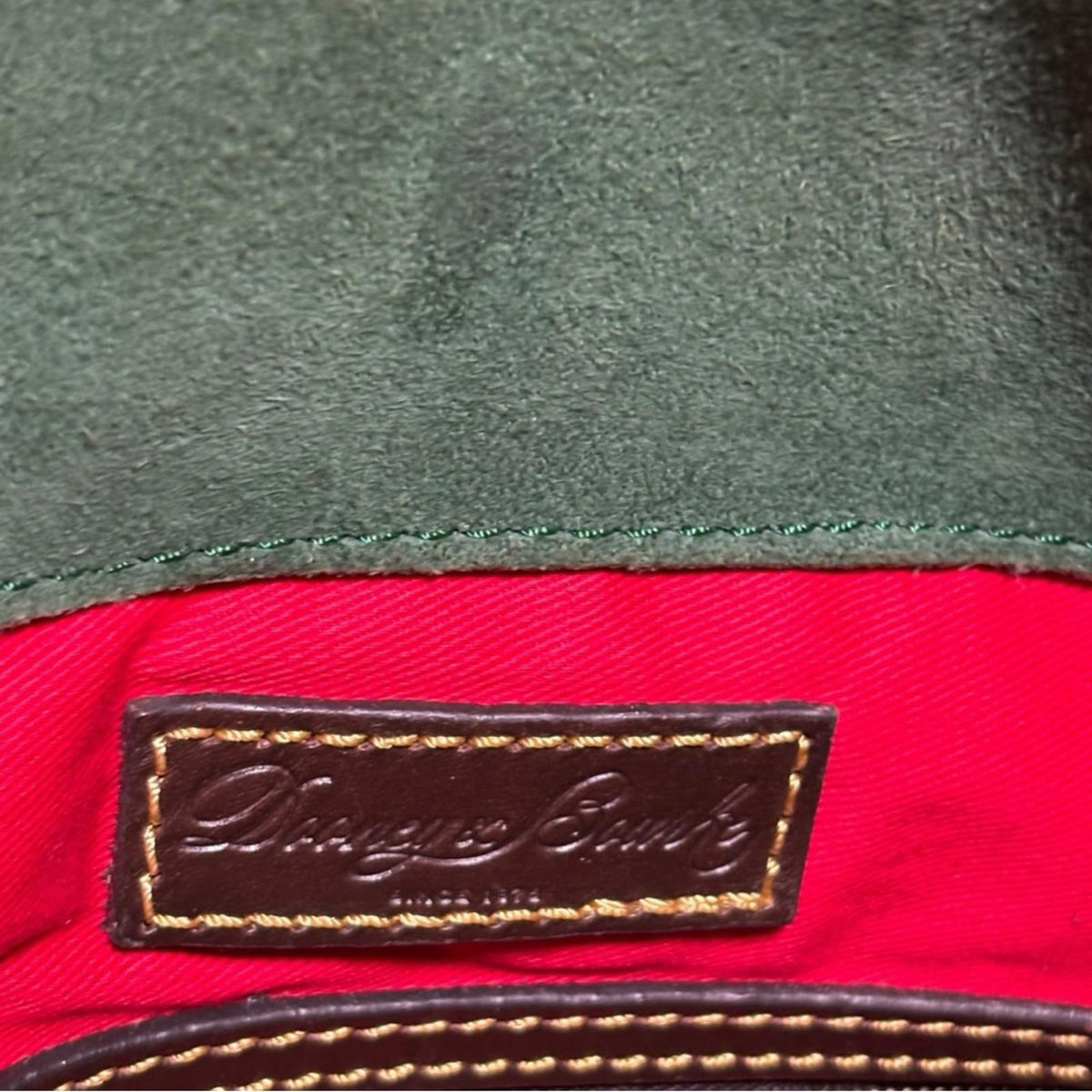 Dooney & Bourke Florentine Ostrich Embossed Leather Satchel Brown Crossbody