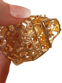 Gold Tone Rhinestone Leopard Cat Keychain Bag Charm