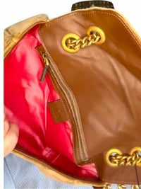 Gucci Brown Velvet Double G Shoulder Bag with Gold Hardware