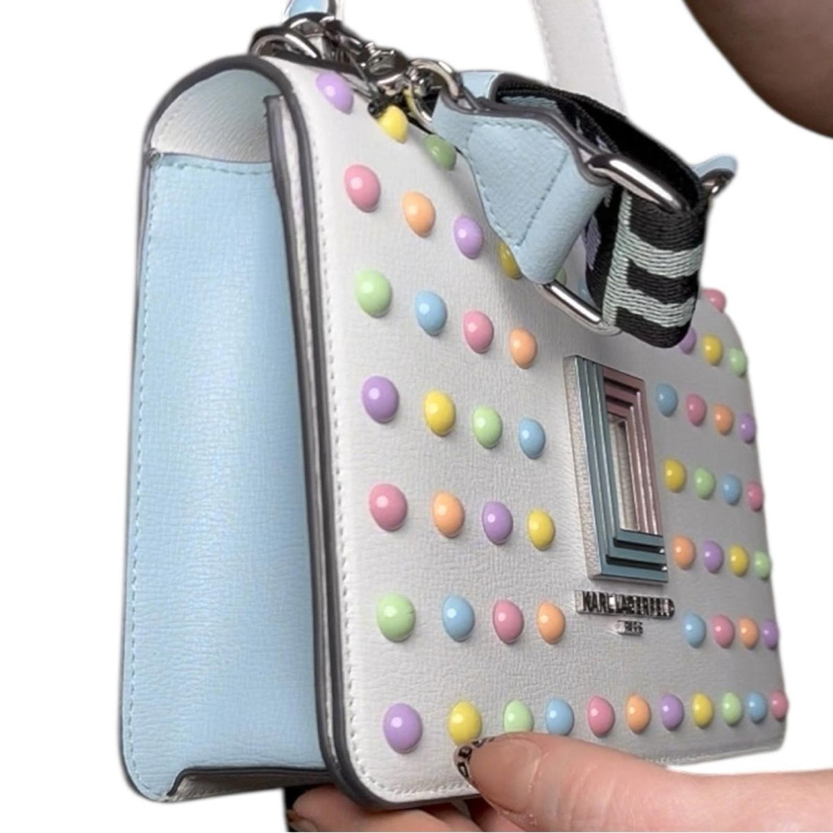 Karl Lagerfeld Paris Simone Flap Crossbody Leather Shoulder Bag