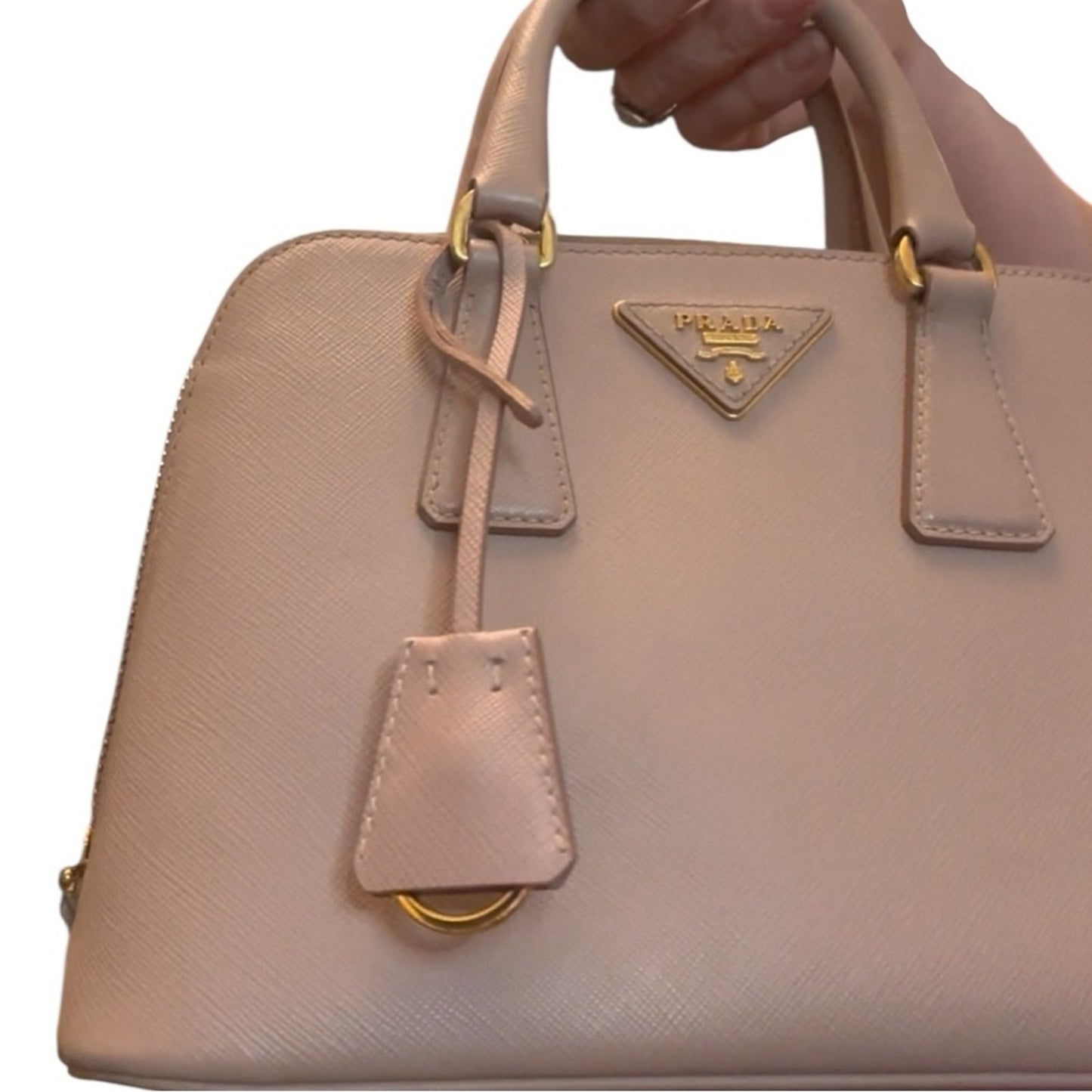Prada Small Saffiano Lux Promenade Bag  Blush Pink