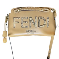 Fendi By The Way Medium Logo Python-Trim Leather Satchel Tan