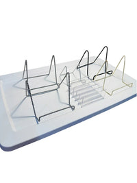 Lot of 6 Metal Wire & acrylic Display Stands Silver Gold Black skuO