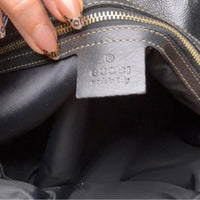 Gucci Coated Canvas and Patent Leather GG Logo Dialux Britt Hobo Bag