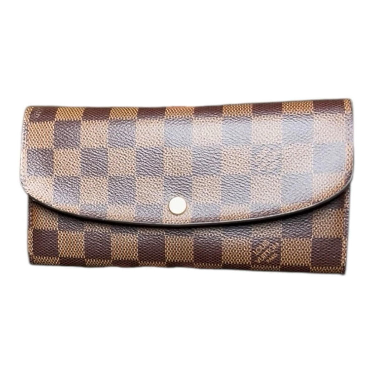 Louis Vuitton Emilie Wallet Damier Ebene Canvas Pink Interior