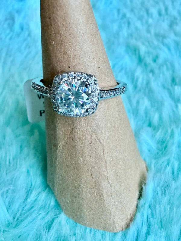 1.0CT Moissanite Ring 925 Sterling Silver Size 9 Sku009