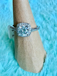1.0CT Moissanite Ring 925 Sterling Silver Size 9 Sku009