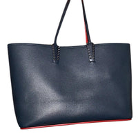 Christian Louboutin Cabata East West Tote Leather Large Navy Blue with Pouch