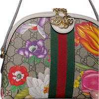 Gucci Ophidia Flora Dome Bag GG Supreme Beige Ebony