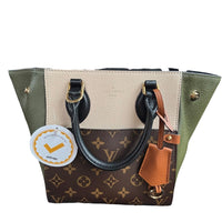 Louis Vuitton Monogram Canvas Fold-Over Satchel Crossbody Khaki Green Leather