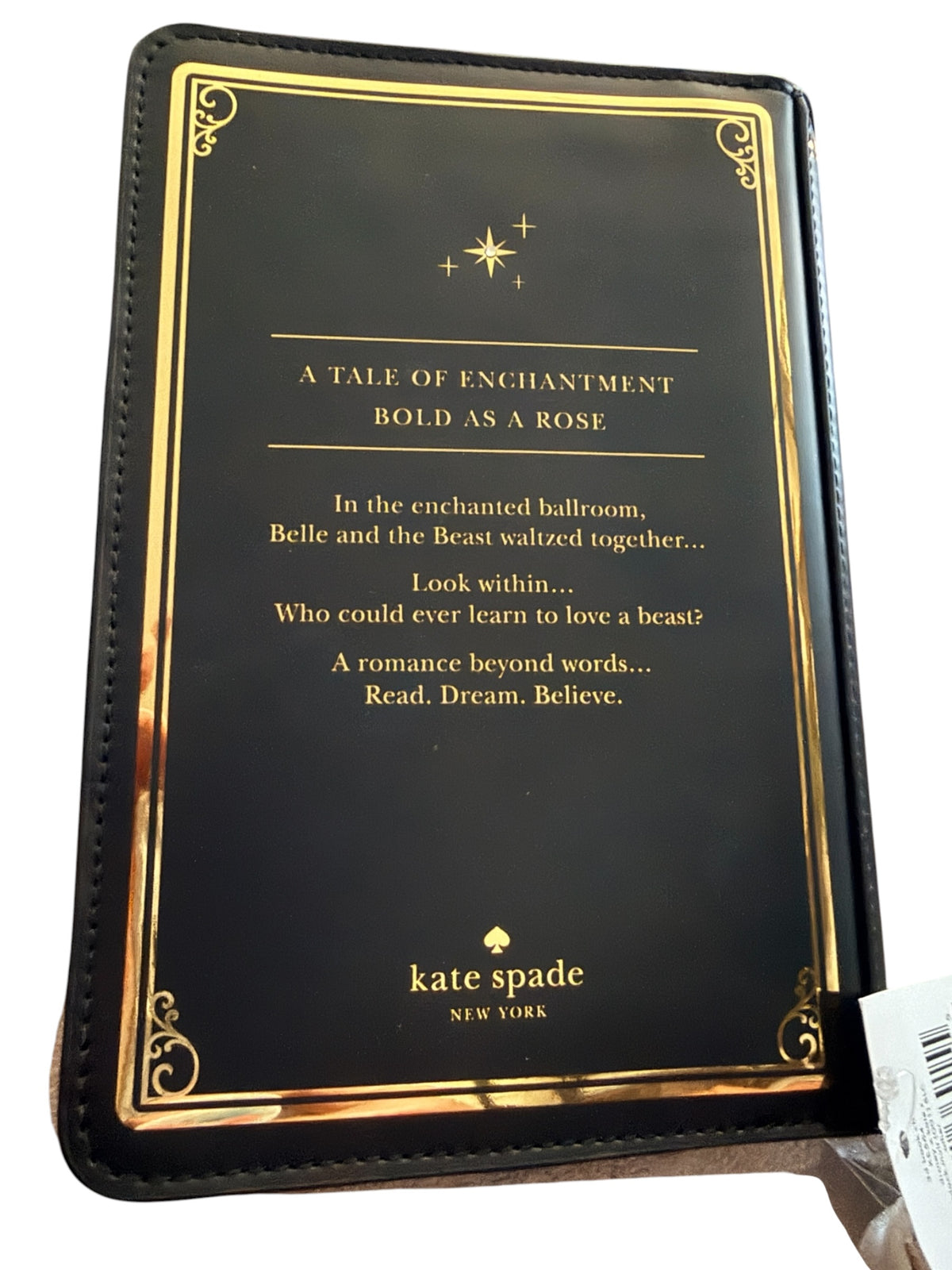 Kate Spade Disney Beauty and the Beast 3D Book Crossbody Bag Black Gold NWT