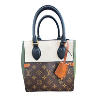 Louis Vuitton Monogram Canvas Fold-Over Satchel Crossbody Khaki Green Leather