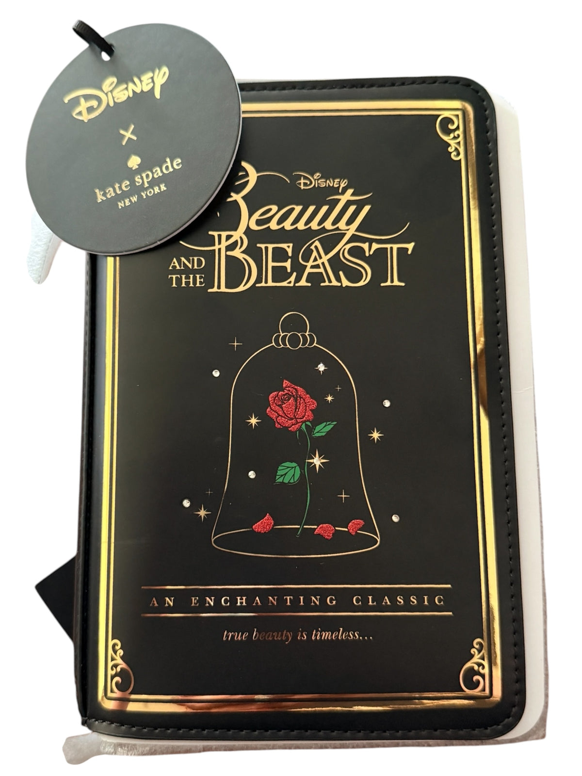 Kate Spade Disney Beauty and the Beast 3D Book Crossbody Bag Black Gold NWT
