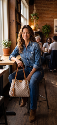 Louis Vuitton Damier Azur Braided Tassel Tote