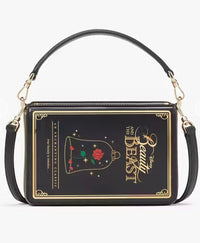 Kate Spade Disney Beauty and the Beast 3D Book Crossbody Bag Black Gold NWT