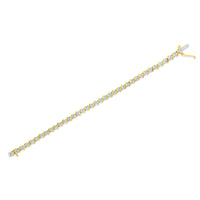 .925 Sterling Silver 1/4 Cttw Diamond Round Miracle Plate and "S" Link Tennis Bracelet (I-J Color, I2- I3 Clarity) - 7"