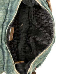 Christian Dior Denim Gaucho Saddle Bag and Brown Leather Crossbody Bag with Key Charm