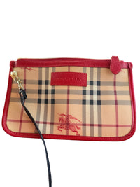 Burberry Canterbury Tote – Haymarket Check with Red Leather Trim