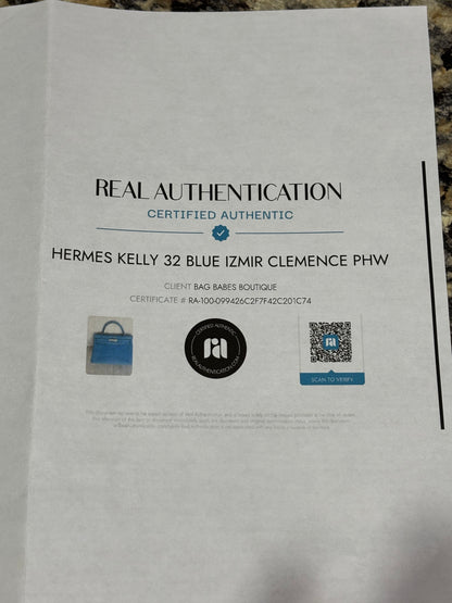 Hermes Kelly 32 BLUE IZMIR CLEMENCE