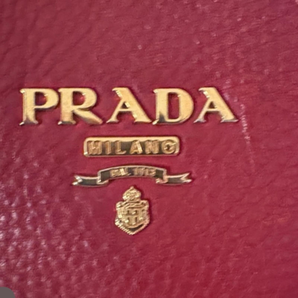 Prada Red Pebbled Leather Satchel Handbag