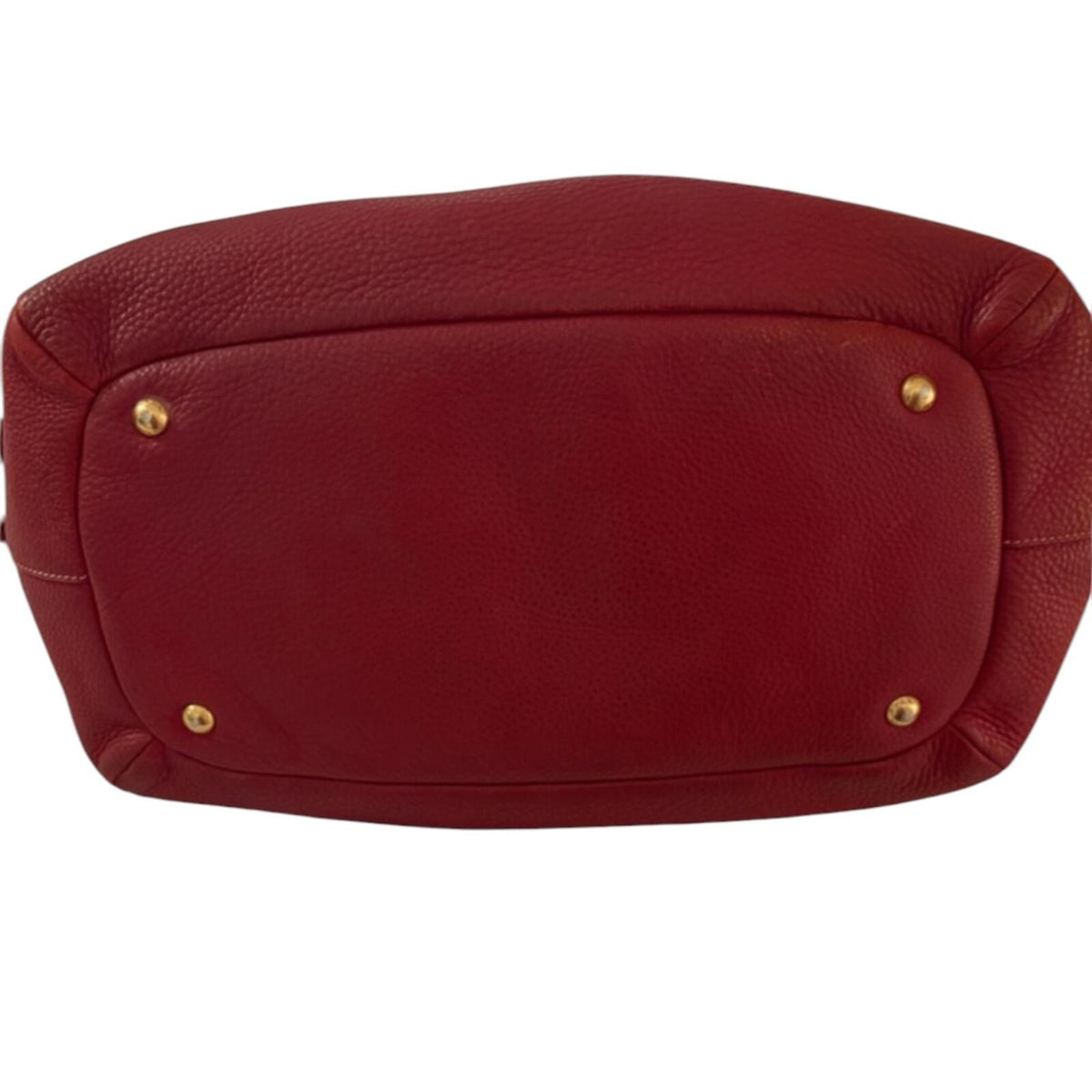 Prada Red Pebbled Leather Satchel Handbag