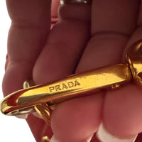 Prada Red Pebbled Leather Satchel Handbag