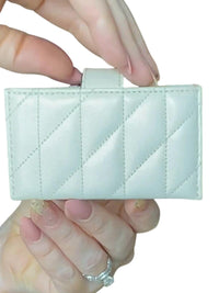 Coach Quilted Leather Accordion Card Holder Wallet in White