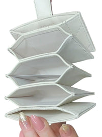 Coach Quilted Leather Accordion Card Holder Wallet in White