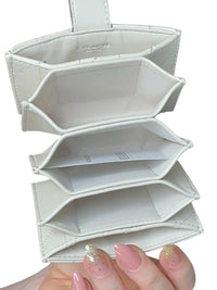 Coach Quilted Leather Accordion Card Holder Wallet in White