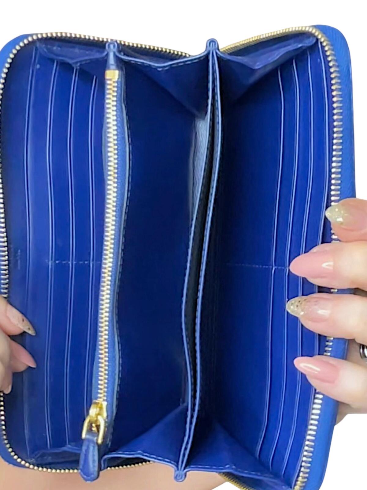 Prada Quilted Blue Wallet with Original Box