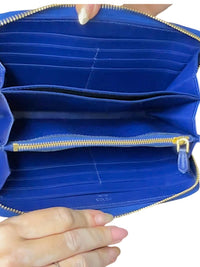 Prada Quilted Blue Wallet with Original Box