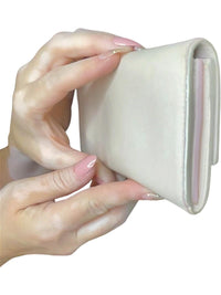Salvatore Ferragamo Ivory Leather Wallet with Bow Detail