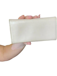 Salvatore Ferragamo Ivory Leather Wallet with Bow Detail