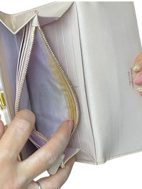Salvatore Ferragamo Ivory Leather Wallet with Bow Detail