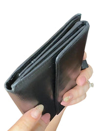 Chanel Black Leather Wallet with CC Logo Snap Closure