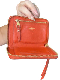 Louis Vuitton Red Monogram Embossed Leather Zip Wallet