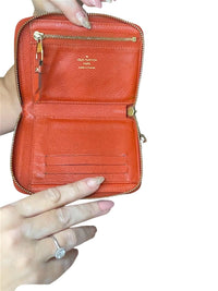 Louis Vuitton Red Monogram Embossed Leather Zip Wallet