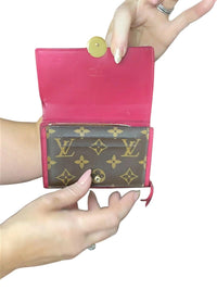 Louis Vuitton Portefeuille Flore Compact Monogram Fuchsia Pink Flower Wallet