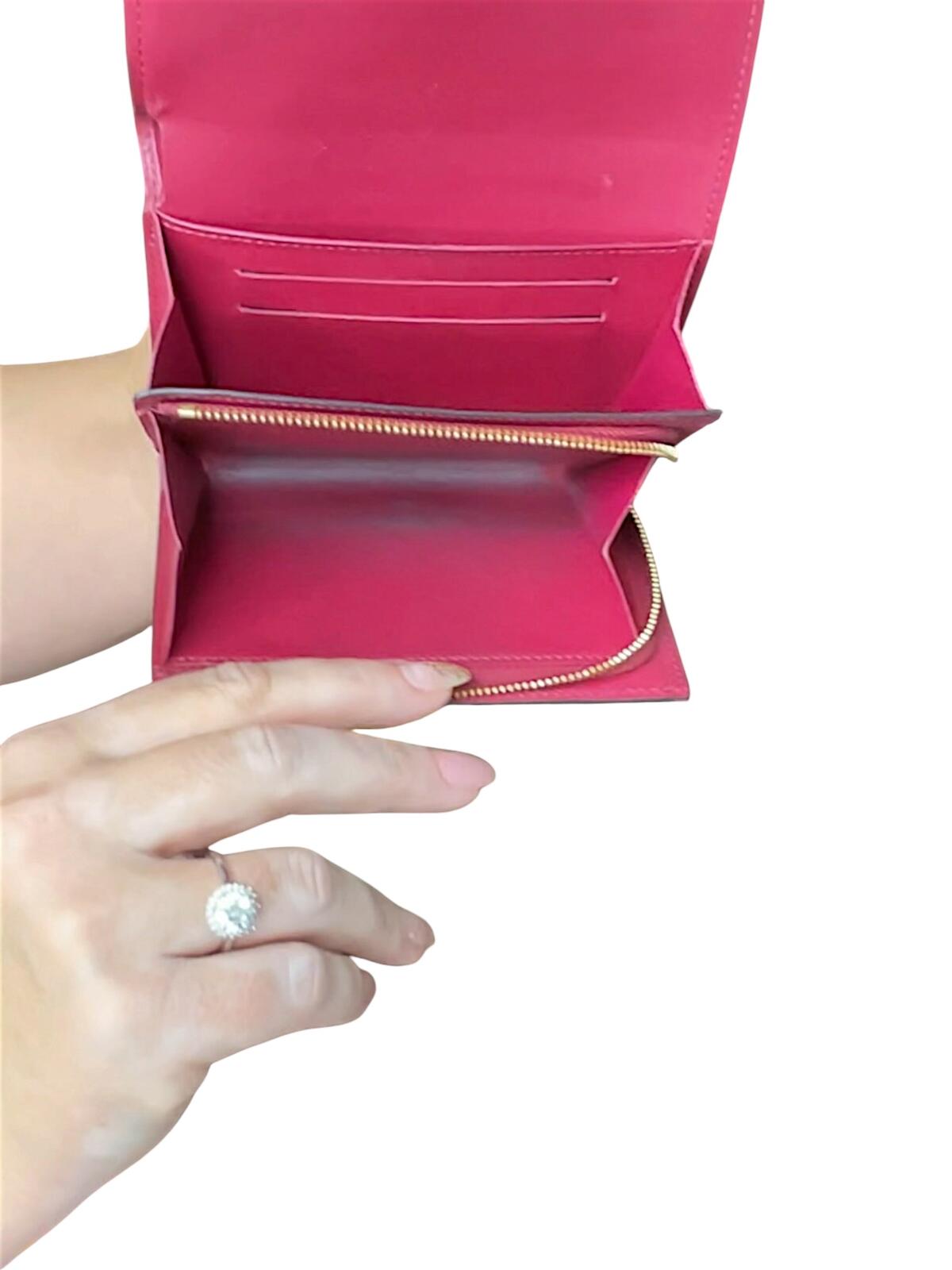 Louis Vuitton Portefeuille Flore Compact Monogram Fuchsia Pink Flower Wallet