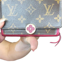 Louis Vuitton Portefeuille Flore Compact Monogram Fuchsia Pink Flower Wallet