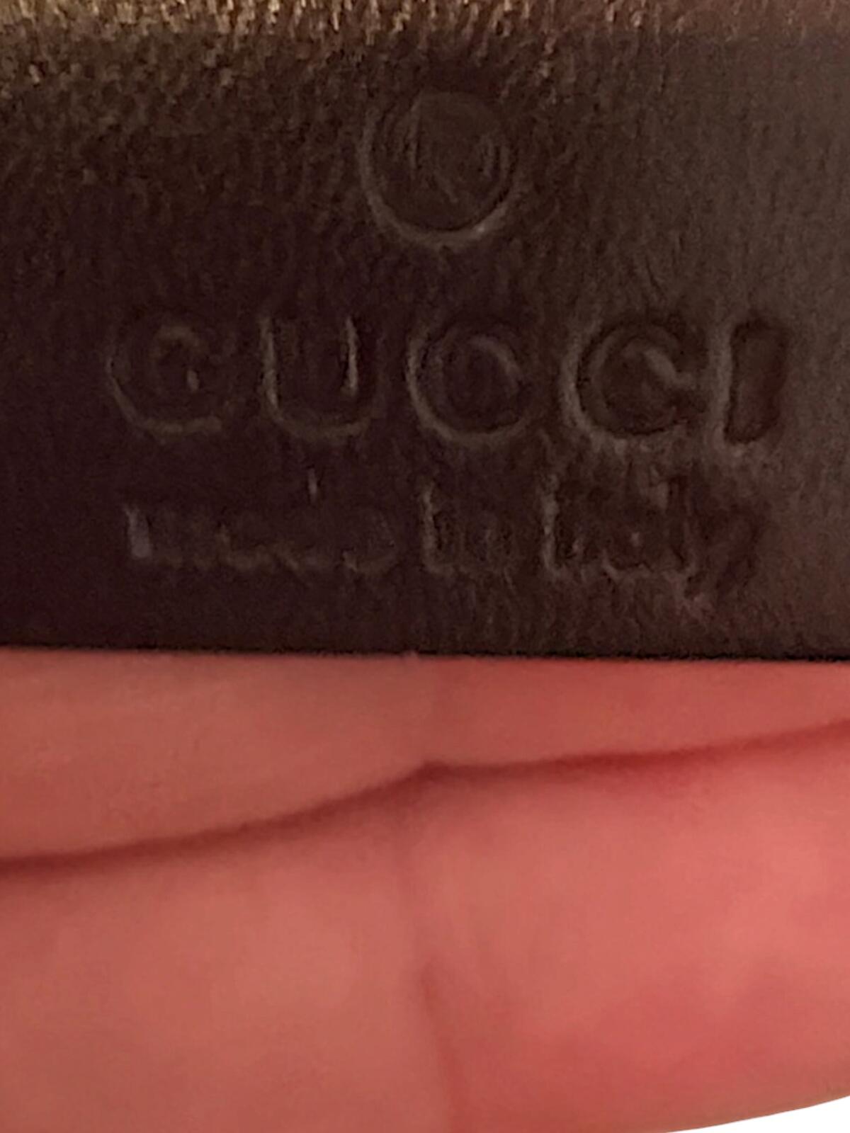 Gucci Beige GG Canvas Tote Bag with Dark Brown Leather Trim