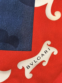 Bvlgari Silk Scarf with Vintage Accessories Print