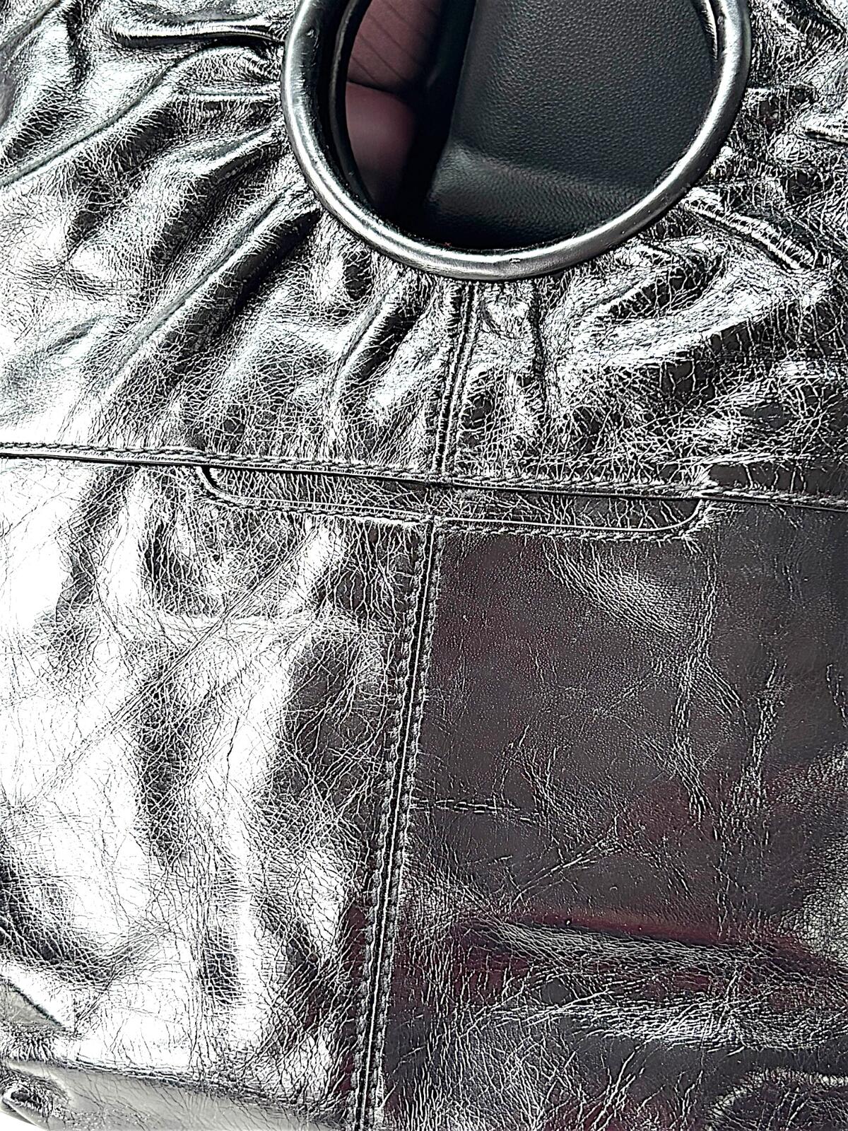 Hobo Giorgia Black Leather Shoulder Bag Slouchy Hobo Cutout Handle