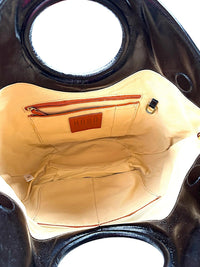 Hobo Giorgia Black Leather Shoulder Bag Slouchy Hobo Cutout Handle