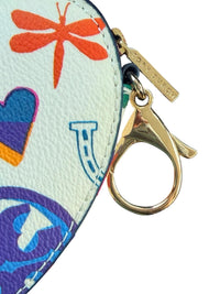 Tory Burch Heart-Shaped Coin Purse with Colorful Print