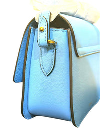 Versace La Medusa Blue Leather Crossbody Bag Gold Medusa Chain Strap NWT